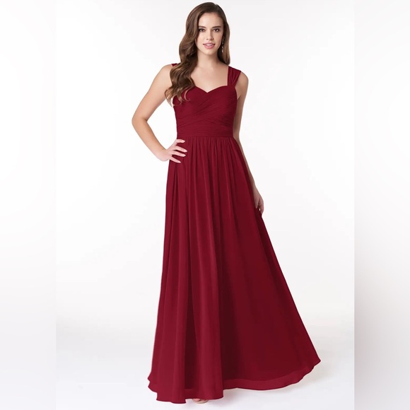 AZAZIE ZAPHEIRA
Burgundy A-Line Ruched Chiffon Dress - Picture 2 of 5